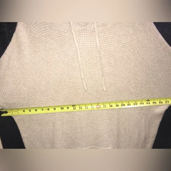 Natural Reflections XL Heather Waffle Oatmeal Long Sleeve Kangaroo Pocket Hooded - Picture 6 of 9